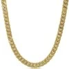 Gold Plated Cuban Box Chain Necklace 8MM