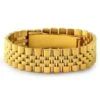 Gold Steel Jubilee Polished Hip Hop Bracelet