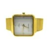 Gold With White Dial Square Mesh Band Watch