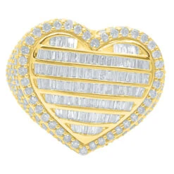 Heart Baguette Diamond Ring 3.90cttw 10K Gold -Wandr Jewelry Store heart baguette diamond ring 390cttw 10k gold hiphopbling 184564