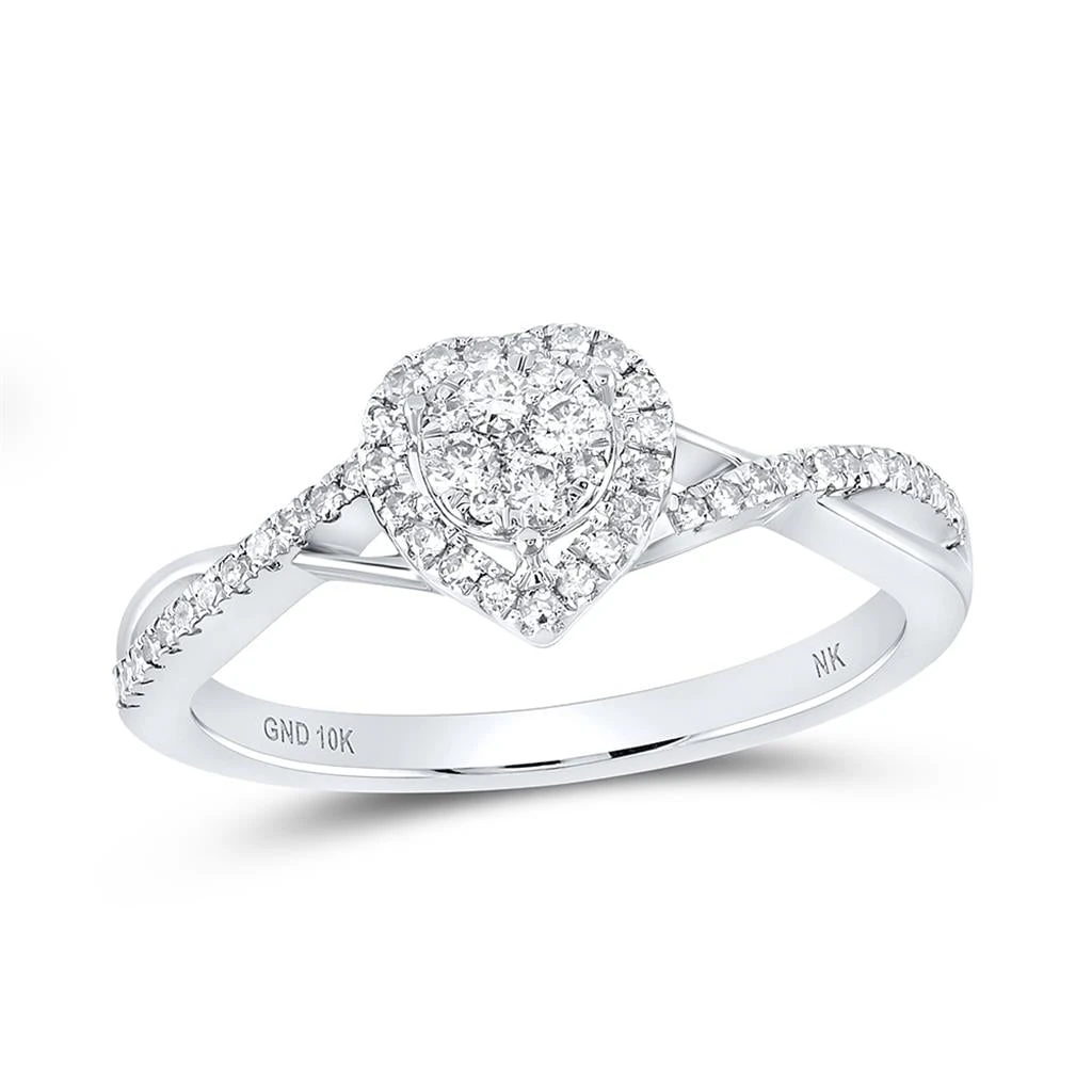 Heart Braid Band Diamond Ring 1/3cttw 10K Gold 2 Heart Braid Band Diamond Ring 1/3cttw 10K Gold - Image 2