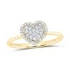 Heart Halo Solitaire Diamond Ring 10K Gold