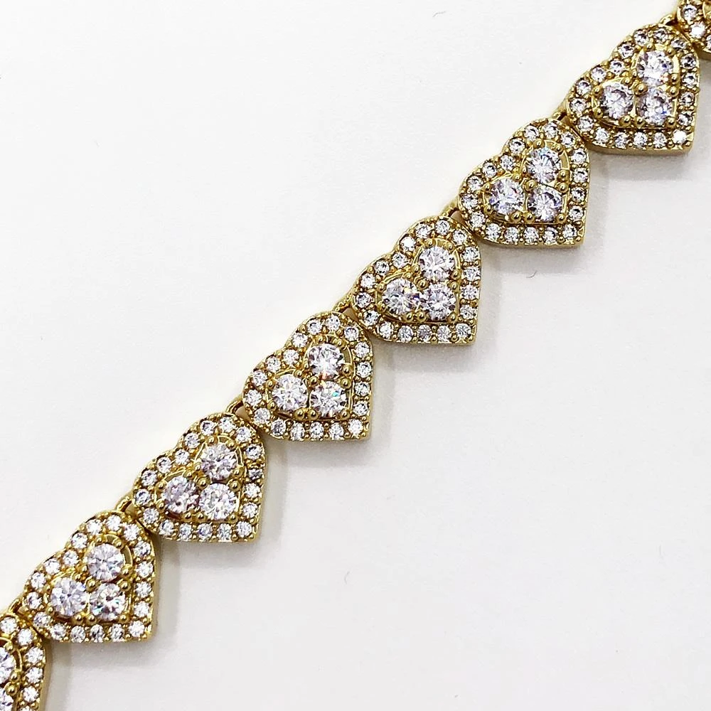 Heart Link Bling Bling CZ Iced Out Chain 1 Heart Link Bling Bling CZ Iced Out Chain