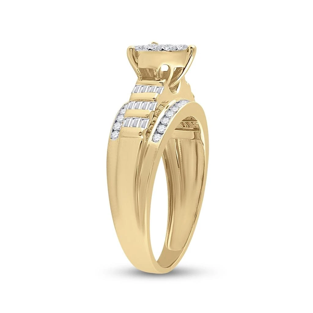 Heart Solitaire Baguette Diamond Ring 10K Gold 3 Heart Solitaire Baguette Diamond Ring 10K Gold - Image 3