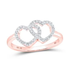 Heart Stack Diamond Ring 10K Gold -Wandr Jewelry Store heart stack diamond ring 10k gold 10k rose gold hiphopbling 941864