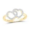 Heart Stack Diamond Ring 10K Gold