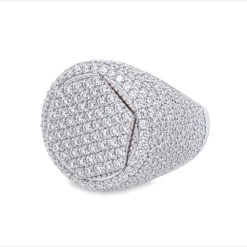 Hex Circle Iced Out VVS Moissanite Ring .925 Sterling Silver -Wandr Jewelry Store hex circle iced out vvs moissanite ring 925 sterling silver white gold 7 hiphopbling 327232