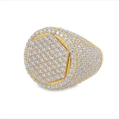 Hex Circle Iced Out VVS Moissanite Ring .925 Sterling Silver