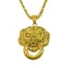 HipHopBling Gold Lion Face Pendant + Free Chain