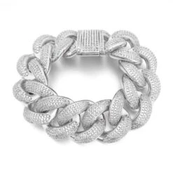 HUGE 24MM 3D Cuban Bling Bling Bracelet -Wandr Jewelry Store huge 24mm 3d cuban bling bling bracelet white gold 8 hiphopbling 247067