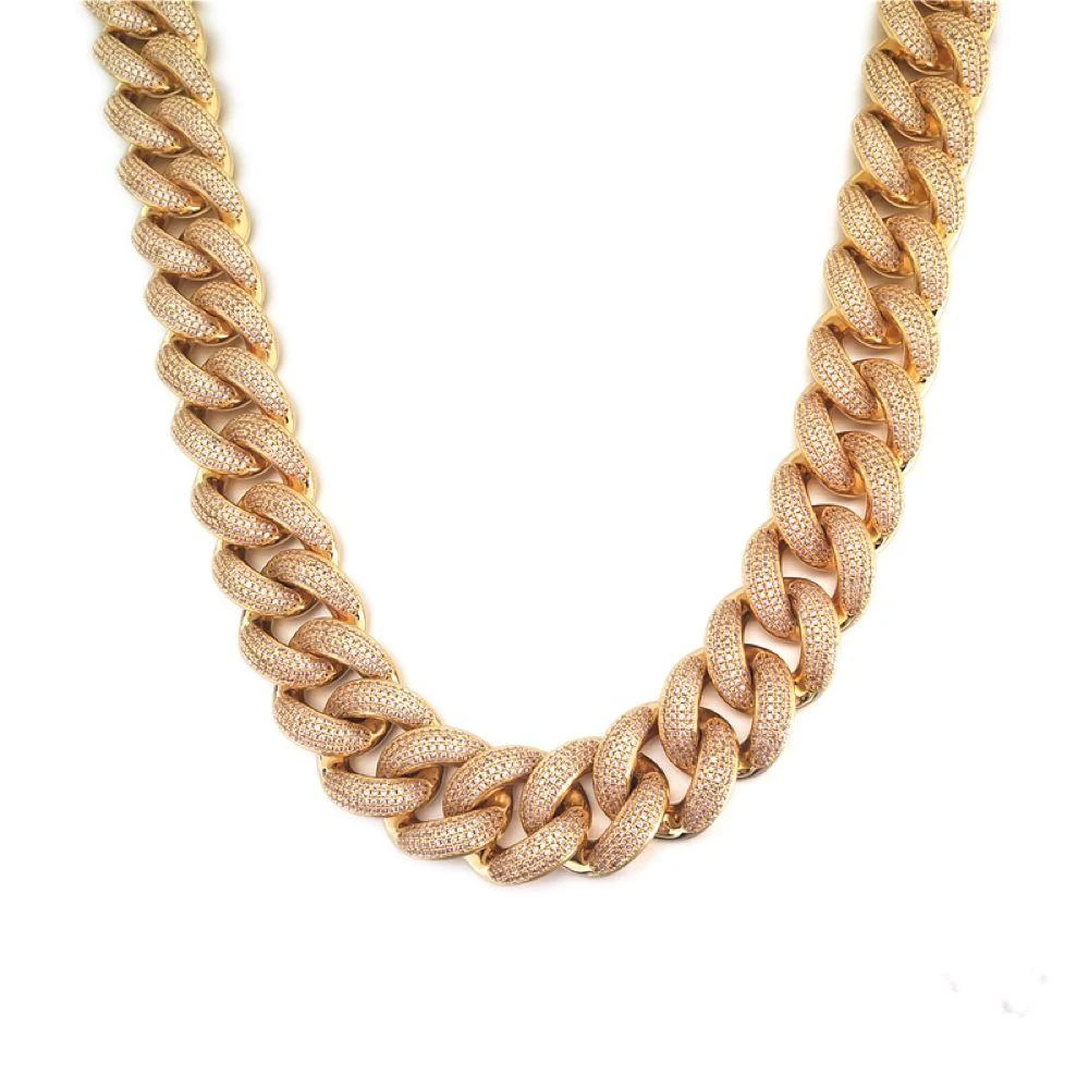 HUGE 24MM 3D Cuban Bling Bling Chain White/Yellow Gold 4 HUGE 24MM 3D Cuban Bling Bling Chain White/Yellow Gold - Image 4