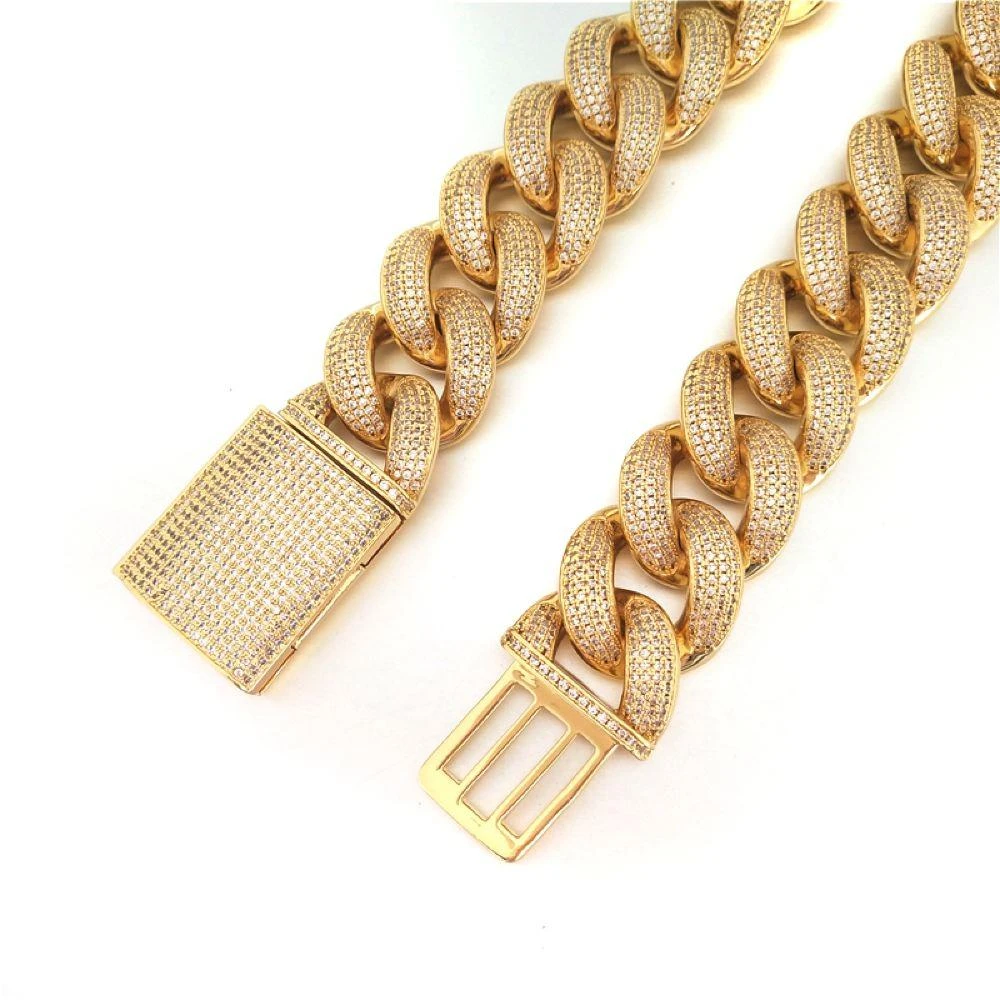 HUGE 24MM 3D Cuban Bling Bling Chain White/Yellow Gold 5 HUGE 24MM 3D Cuban Bling Bling Chain White/Yellow Gold - Image 5