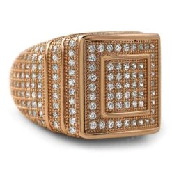 Ice Stacked Rose Gold CZ Micro Pave Iced Out Ring
