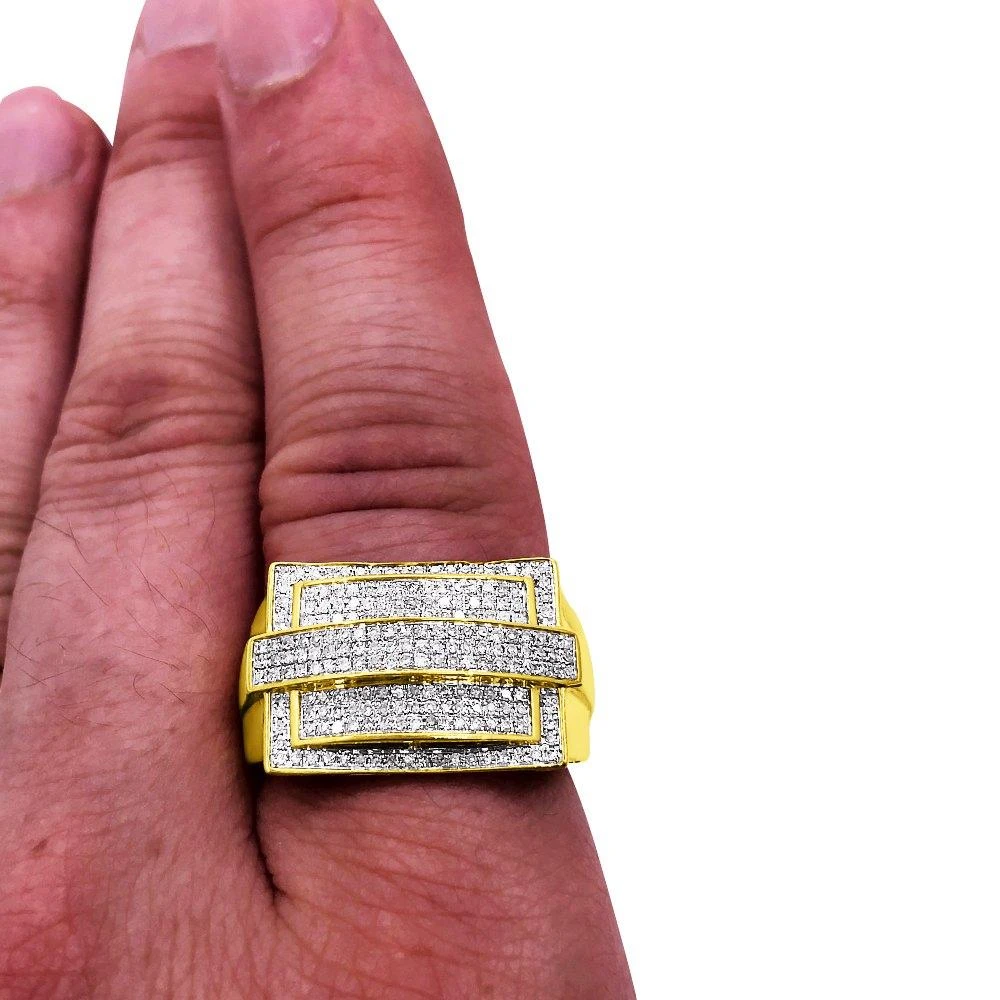 Ice Stripe Box .60cttw Diamond 10K Yellow Gold Ring 1 Ice Stripe Box .60cttw Diamond 10K Yellow Gold Ring