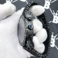 Ice Time Crown 10cttw Black Diamond Watch -Wandr Jewelry Store ice time crown 10cttw black diamond watch hiphopbling 874271