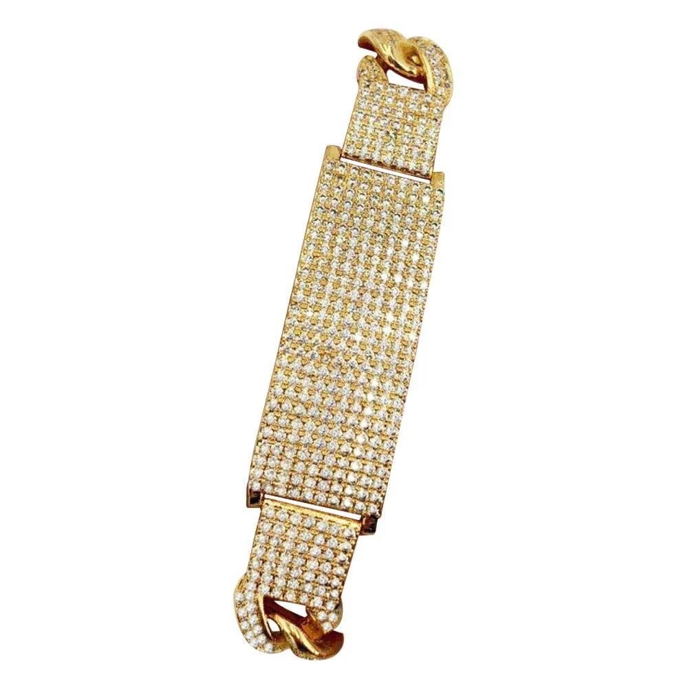 ID Cuban Bracelet Micro Pave Bling Gold Bracelet 3 ID Cuban Bracelet Micro Pave Bling Gold Bracelet - Image 3