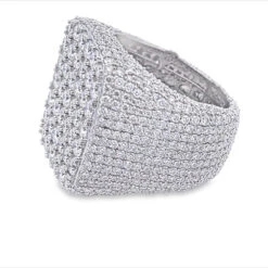 Large Cushion Iced Out VVS Moissanite Ring .925 Sterling Silver -Wandr Jewelry Store large cushion iced out vvs moissanite ring 925 sterling silver hiphopbling 991053