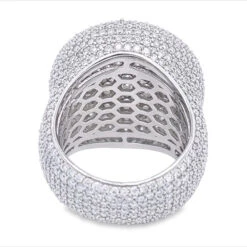 Large Round Pave Iced Out VVS Moissanite Ring .925 Sterling Silver -Wandr Jewelry Store large round pave iced out vvs moissanite ring 925 sterling silver hiphopbling 595035