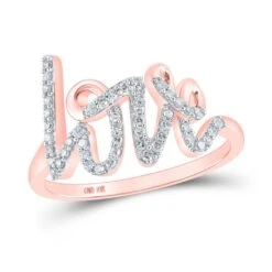 Love Script Diamond Ring 10K Gold -Wandr Jewelry Store love script diamond ring 10k gold 10k rose gold hiphopbling 944258