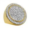 Mega Circles Of Ice Gold CZ Bling Bling Ring