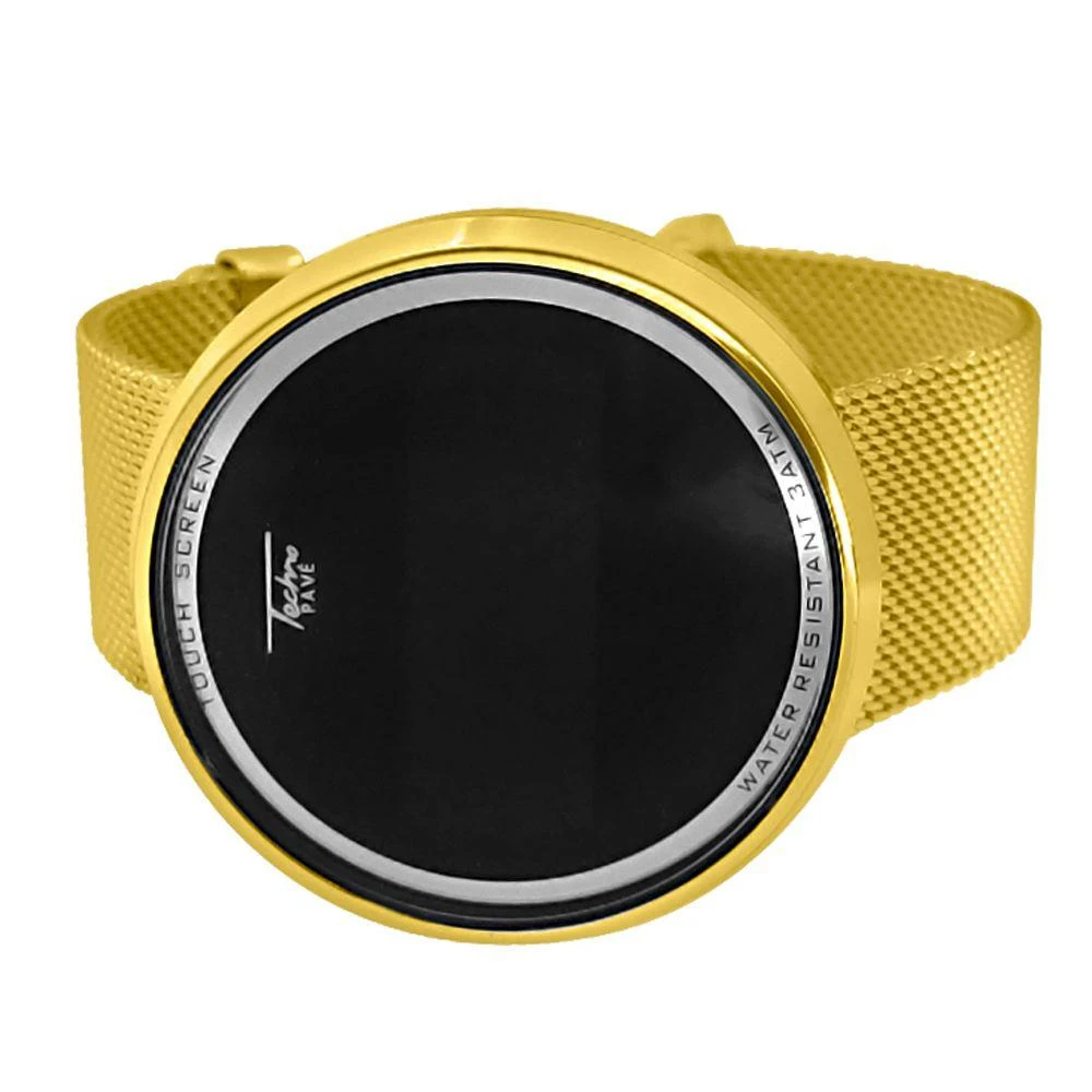 Mesh Band Gold Round Digital Touch Screen Watch 1 Mesh Band Gold Round Digital Touch Screen Watch