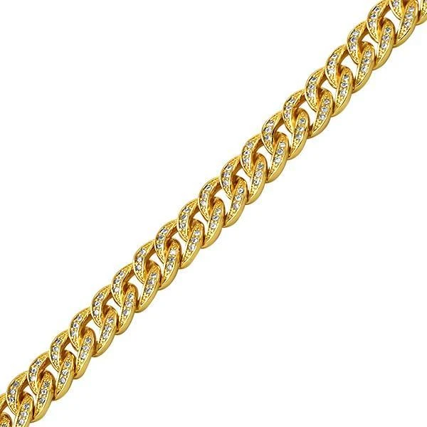 Miami Cuban CZ 8MM Gold Bling Bling Chain 2 Miami Cuban CZ 8MM Gold Bling Bling Chain - Image 2