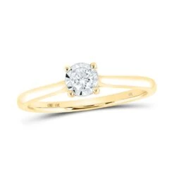 Miracle Solitaire Diamond Ring 10K Gold