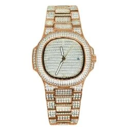 Modern CZ Stainless Steel Watch In Rose Gold -Wandr Jewelry Store modern cz stainless steel watch in rose gold hiphopbling 678443