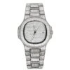 Modern CZ Stainless Steel Watch In White Gold