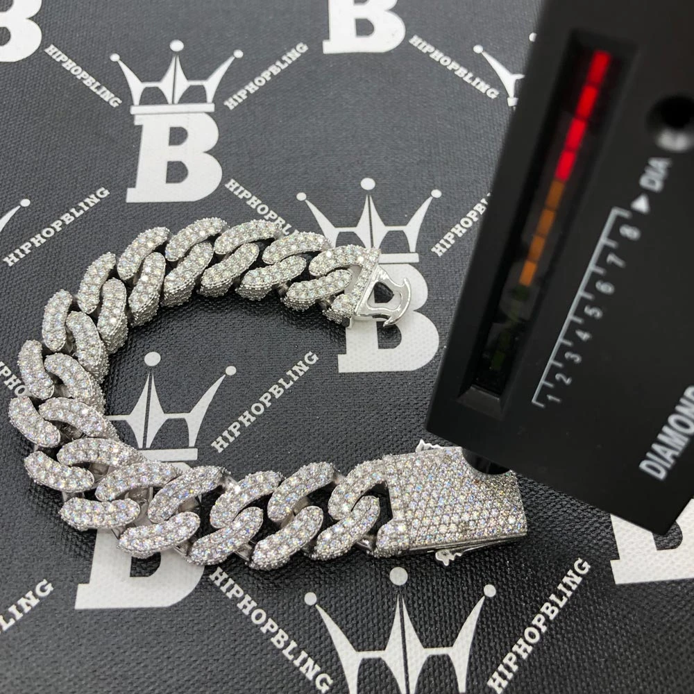 Moissanite 3D Cuban Chain Iced Out .925 Sterling Silver 5 Moissanite 3D Cuban Chain Iced Out .925 Sterling Silver - Image 5