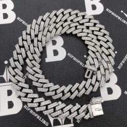 Moissanite Iced Out Cuban Chain Sharp Link 13MM .925 Sterling Silver -Wandr Jewelry Store moissanite iced out cuban chain sharp link 13mm 925 sterling silver hiphopbling 838557