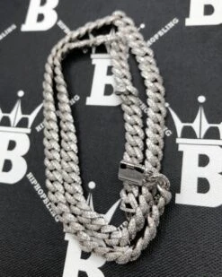 Moissanite Iced Out Miami Cuban Chain Link 9MM .925 Sterling Silver -Wandr Jewelry Store moissanite iced out miami cuban chain link 9mm 925 sterling silver hiphopbling 335980