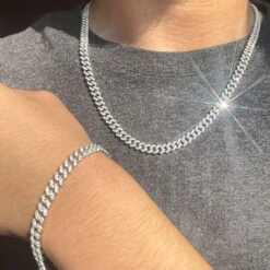 Moissanite Miami Cuban Chain 6MM .925 Sterling Silver