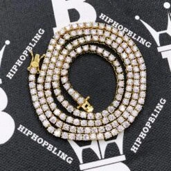 Moissanite VVS D Ideal Cut Tennis Chain In .925 Sterling Silver -Wandr Jewelry Store moissanite vvs d ideal cut tennis chain in 925 sterling silver 3mm 18 yellow gold hiphopbling 869898