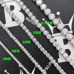 Moissanite VVS D Ideal Cut Tennis Chain In .925 Sterling Silver -Wandr Jewelry Store moissanite vvs d ideal cut tennis chain in 925 sterling silver hiphopbling 367536