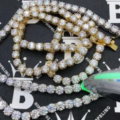 Moissanite VVS D Ideal Cut Tennis Chain In .925 Sterling Silver -Wandr Jewelry Store moissanite vvs d ideal cut tennis chain in 925 sterling silver hiphopbling 774024