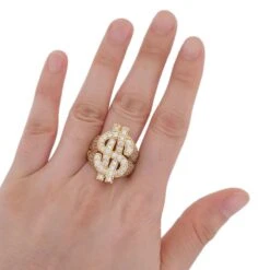 Money Dollar Sign CZ Eternity Band Hip Hop Ring -Wandr Jewelry Store money dollar sign cz eternity band hip hop ring hiphopbling 278014