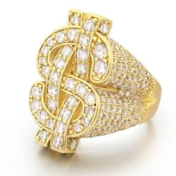 Money Dollar Sign CZ Eternity Band Hip Hop Ring -Wandr Jewelry Store money dollar sign cz eternity band hip hop ring hiphopbling 337260