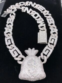 Moneybagg Yo Custom Limited Edition Name Money Bag Chain -Wandr Jewelry Store moneybagg yo custom limited edition name money bag chain white gold hiphopbling 799021
