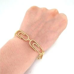 Paper Clip Link CZ Bling Bling Bracelet -Wandr Jewelry Store paper clip link cz bling bling bracelet hiphopbling 365595