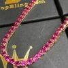 Pigeon Ruby 4MM Gold 1 Row Tennis Chain