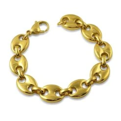 Pignose Bubble Mariner Polished Hip Hop Chain -Wandr Jewelry Store pignose bubble mariner polished hip hop chain yellow gold 8 bracelet hiphopbling 295142