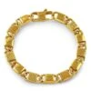 Polished And Textured Designer Link Gold Steel Bracelet