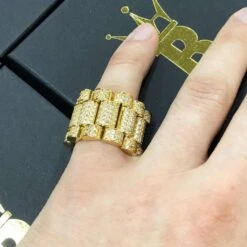 Presidential Link Gold CZ Bling Bling Ring 7 Presidential Link Gold CZ Bling Bling Ring -Wandr Jewelry Store presidential link gold cz bling bling ring 7 hiphopbling 920756
