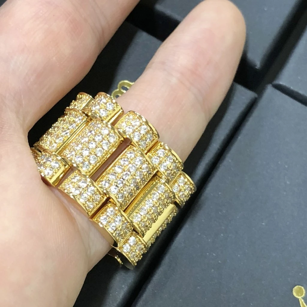 Presidential Link Gold CZ Bling Bling Ring 2 Presidential Link Gold CZ Bling Bling Ring - Image 2