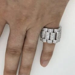 Presidential Link Rhodium CZ Bling Bling Ring -Wandr Jewelry Store presidential link rhodium cz bling bling ring hiphopbling 162522
