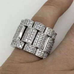 Presidential Link Rhodium CZ Bling Bling Ring -Wandr Jewelry Store presidential link rhodium cz bling bling ring hiphopbling 744956