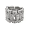 Presidential Link Rhodium CZ Bling Bling Ring