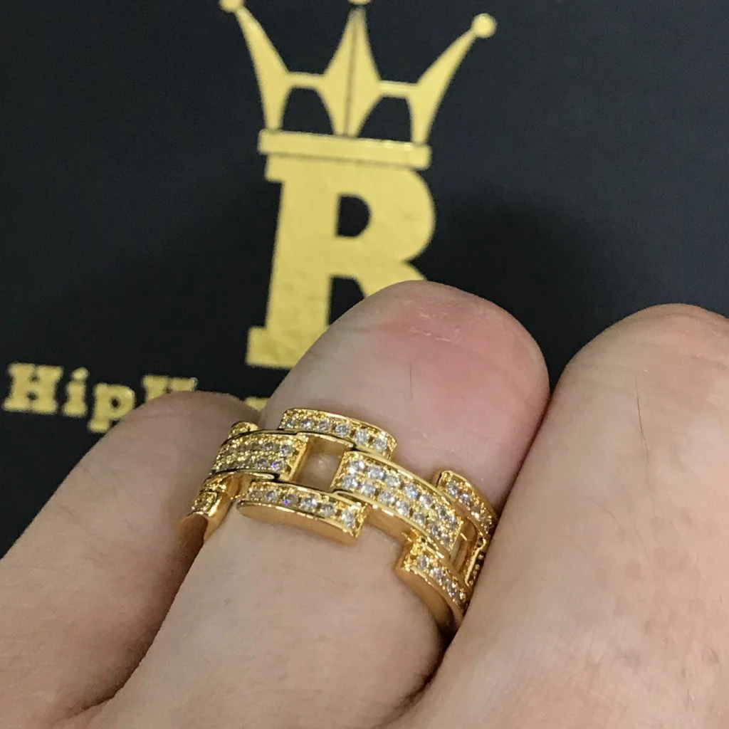 Prez Link Eternity Band Gold CZ Bling Bling Ring 2 Prez Link Eternity Band Gold CZ Bling Bling Ring - Image 2