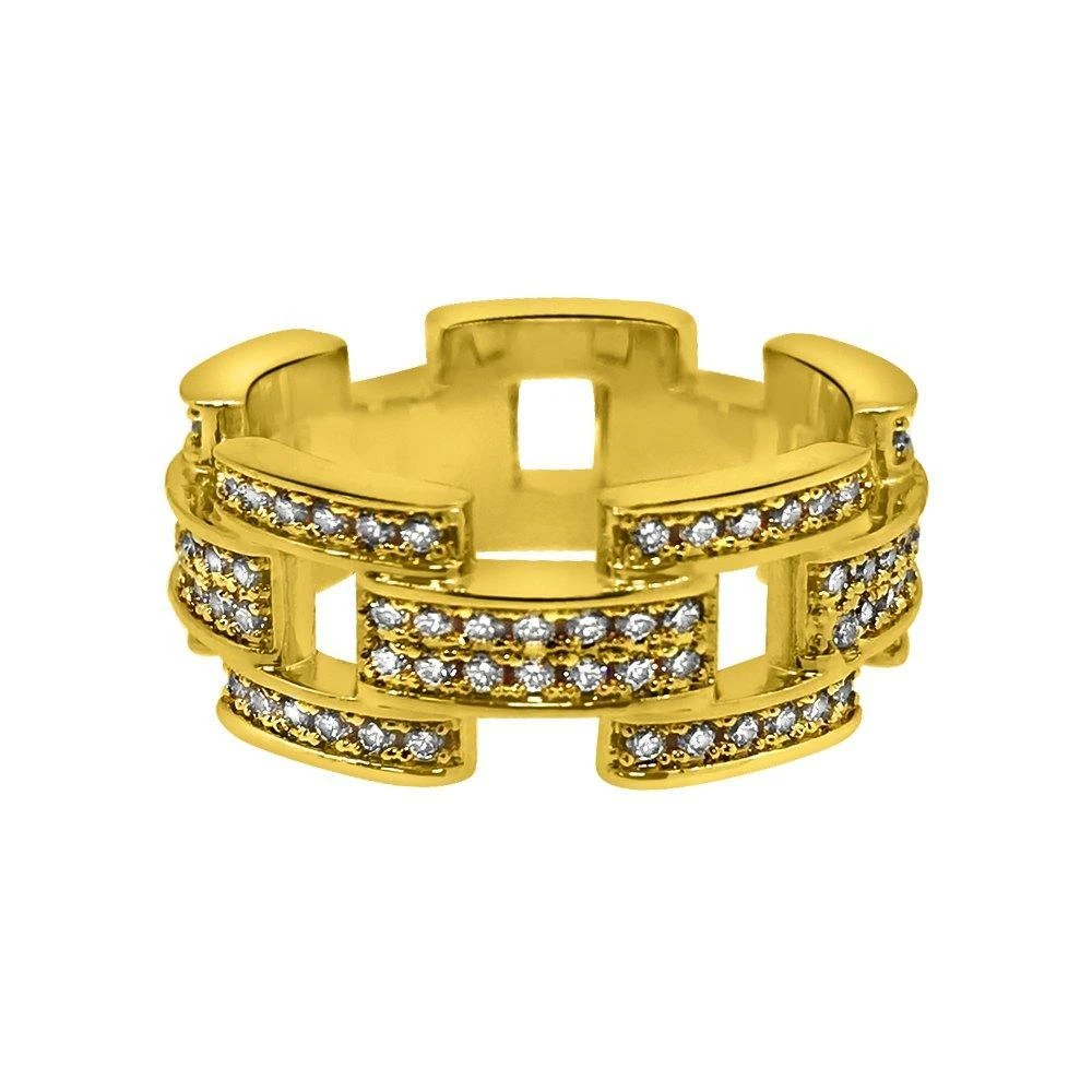 Prez Link Eternity Band Gold CZ Bling Bling Ring 1 Prez Link Eternity Band Gold CZ Bling Bling Ring